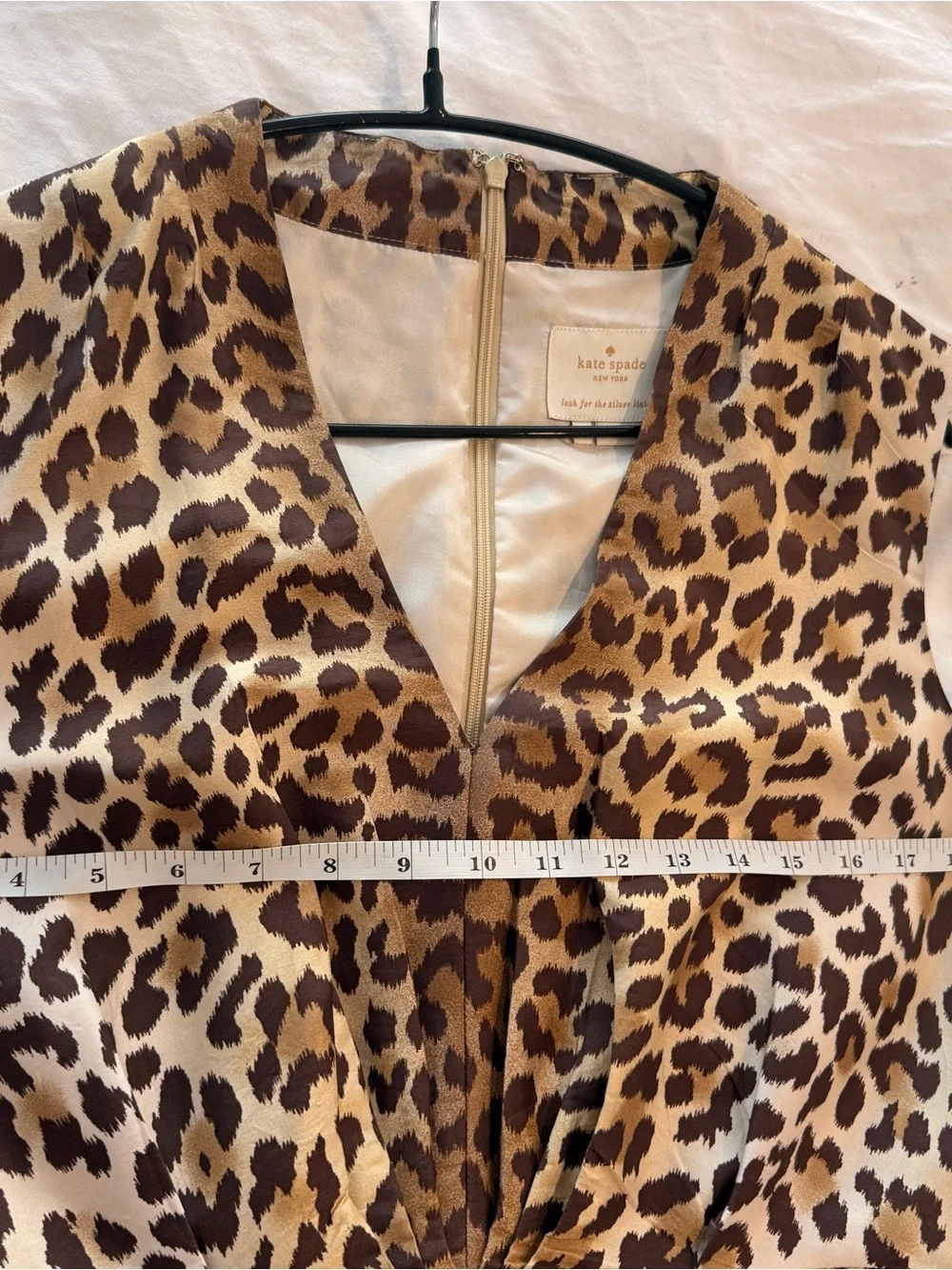 Kate Spade Brown Gold Leopard Print Dress